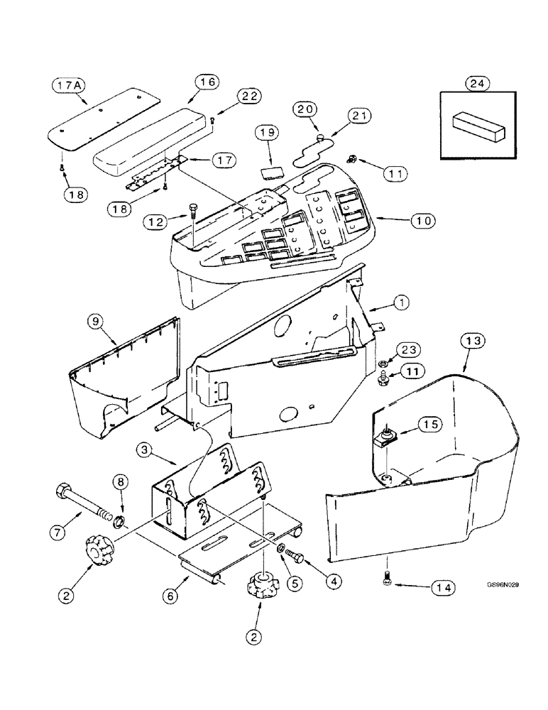 Схема запчастей Case IH 2188 - (9G-16) - CAB, RIGHT HAND CONSOLE (10) - CAB & AIR CONDITIONING