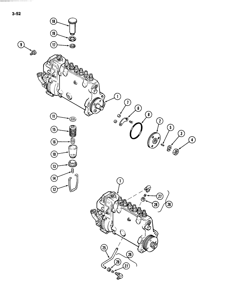 Схема запчастей Case IH 4494 - (3-052) - FUEL INJECTION PUMP, 504BDT DIESEL ENGINE (03) - FUEL SYSTEM