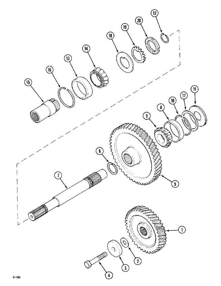 Схема запчастей Case IH 5150 - (6-030) - TRANSMISSION - MAIN SHAFT, 40 KM/H, WITHOUT CREEP SPEED (06) - POWER TRAIN