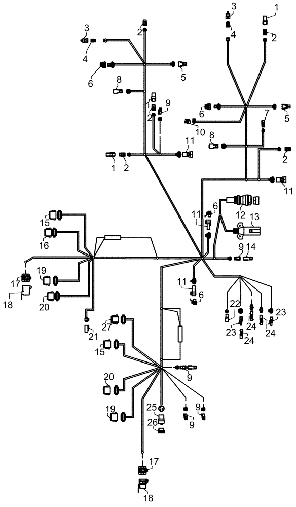 Схема запчастей Case IH 1220 - (55.100.11) - ELECTRICAL - MOUNTED STACKER 16 ROW WIRING HARNESS 87575953 - AFS VR DRIVE (55) - ELECTRICAL SYSTEMS