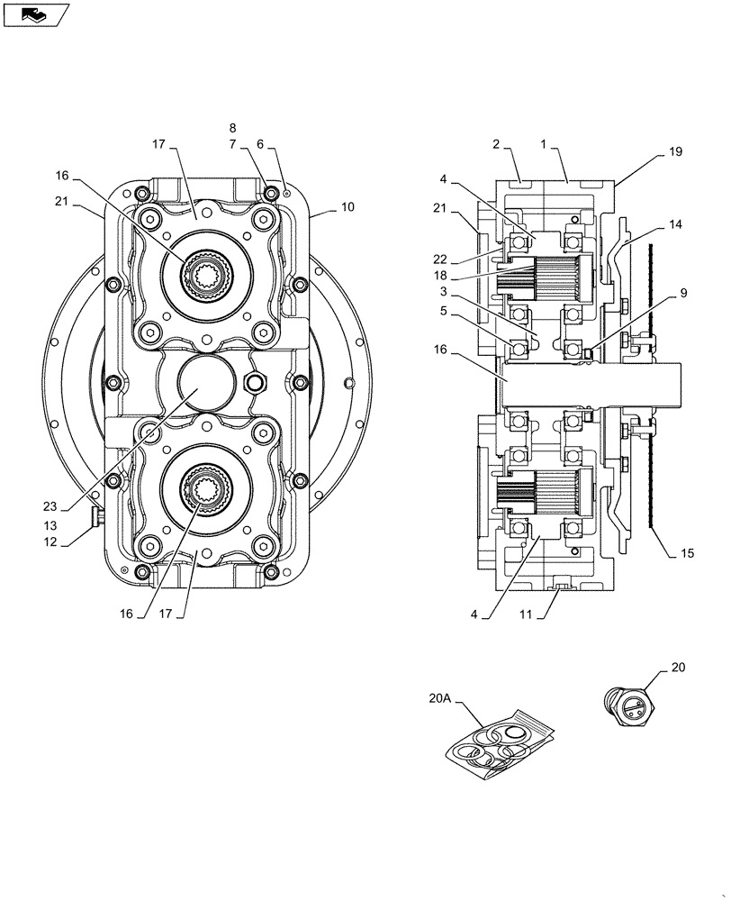 Схема запчастей Case IH 4420 - (06-016) - DRIVE-2 PUMP, 1.40 UP Hydraulic Plumbing