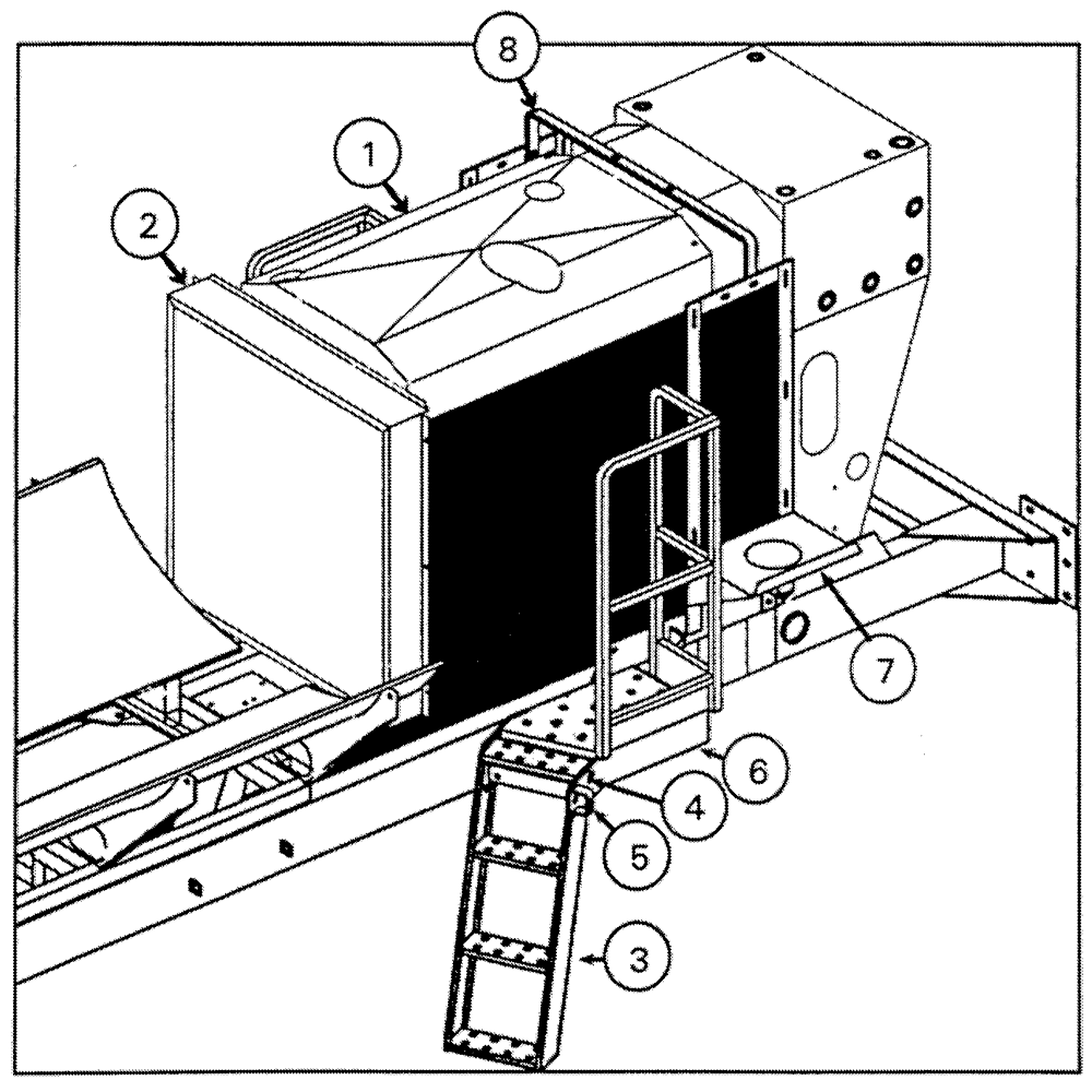 Схема запчастей Case IH PATRIOT NT - (03-003) - LADDER ASSEMBLY AND REAR DECK Suspension & Frame