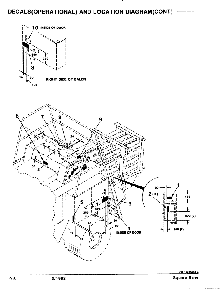 Схема запчастей Case IH 8570 - (9-06) - DECALS, OPERATIONAL, AND LOCATION DIAGRAM, CONTINUED Decals & Attachments