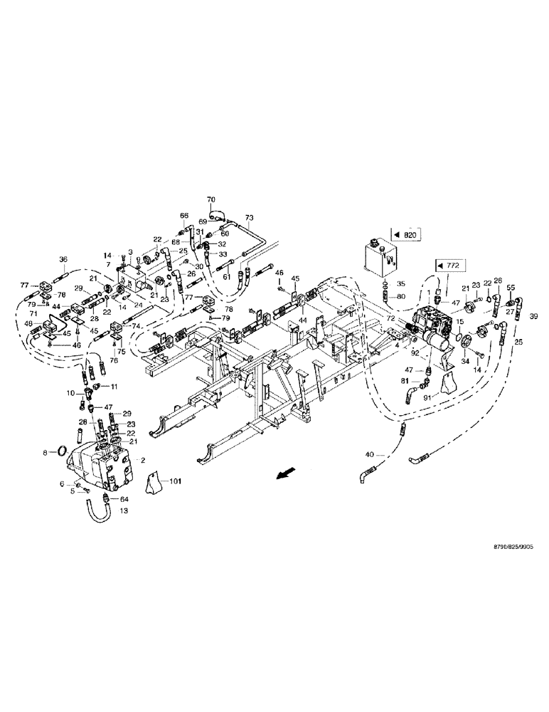 Схема запчастей Case IH 8790 - (187) - WORKING HYDRAULICS, FEED DRIVE (35) - HYDRAULIC SYSTEMS