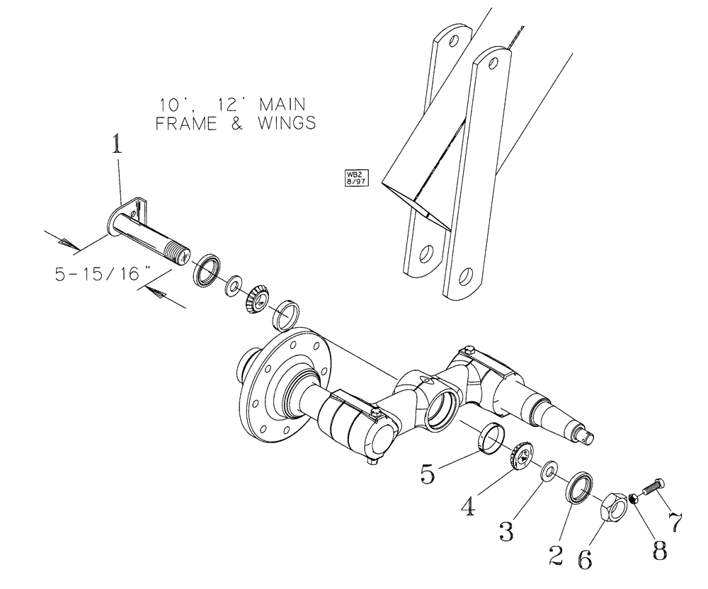 Схема запчастей Case IH 200 - (44.100.17) - 10 AND 12 SINGLE FOLD MAIN FRAME WALKING BEAM SERVICE PART KIT (44) - WHEELS