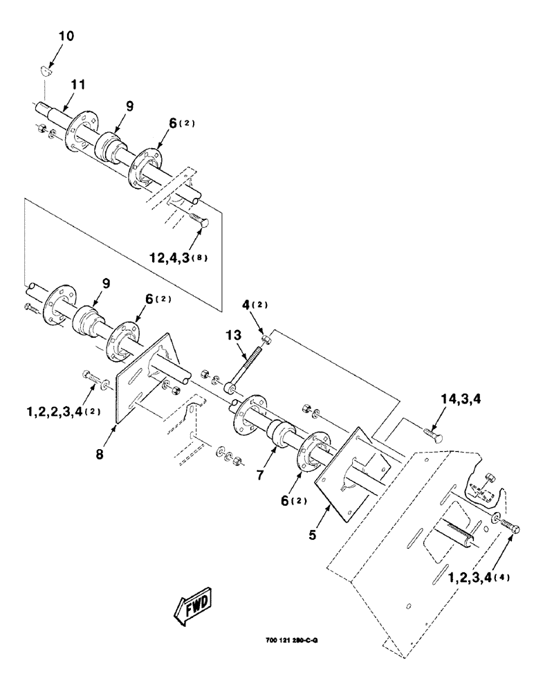 Схема запчастей Case IH 8820 - (2-08) - SICKLE DRIVE ASSEMBLY, LEFT, 30 FOOT (09) - CHASSIS