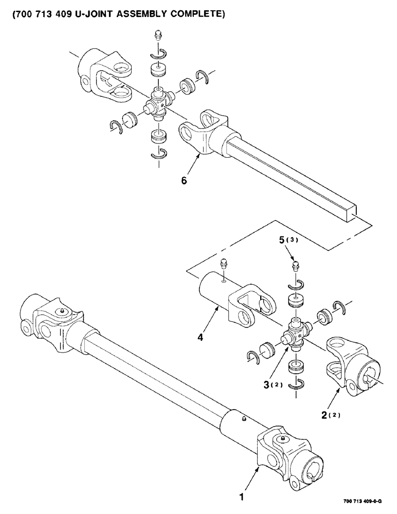 Схема запчастей Case IH 8850 - (2-34) - U-JOINT ASSEMBLY, UPPER JACKSHAFT, 700713409 U-JOINT ASSEMBLY COMPLETE (58) - ATTACHMENTS/HEADERS