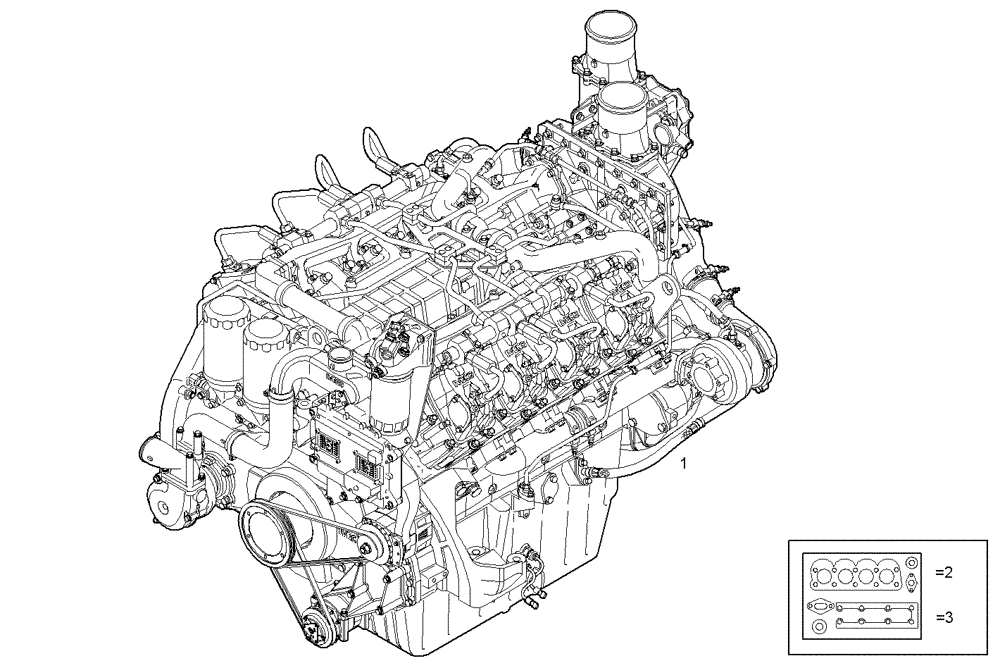 Схема запчастей Case IH FVAE2884X B200 - (0002.042) - COMPLETE ENGINE 