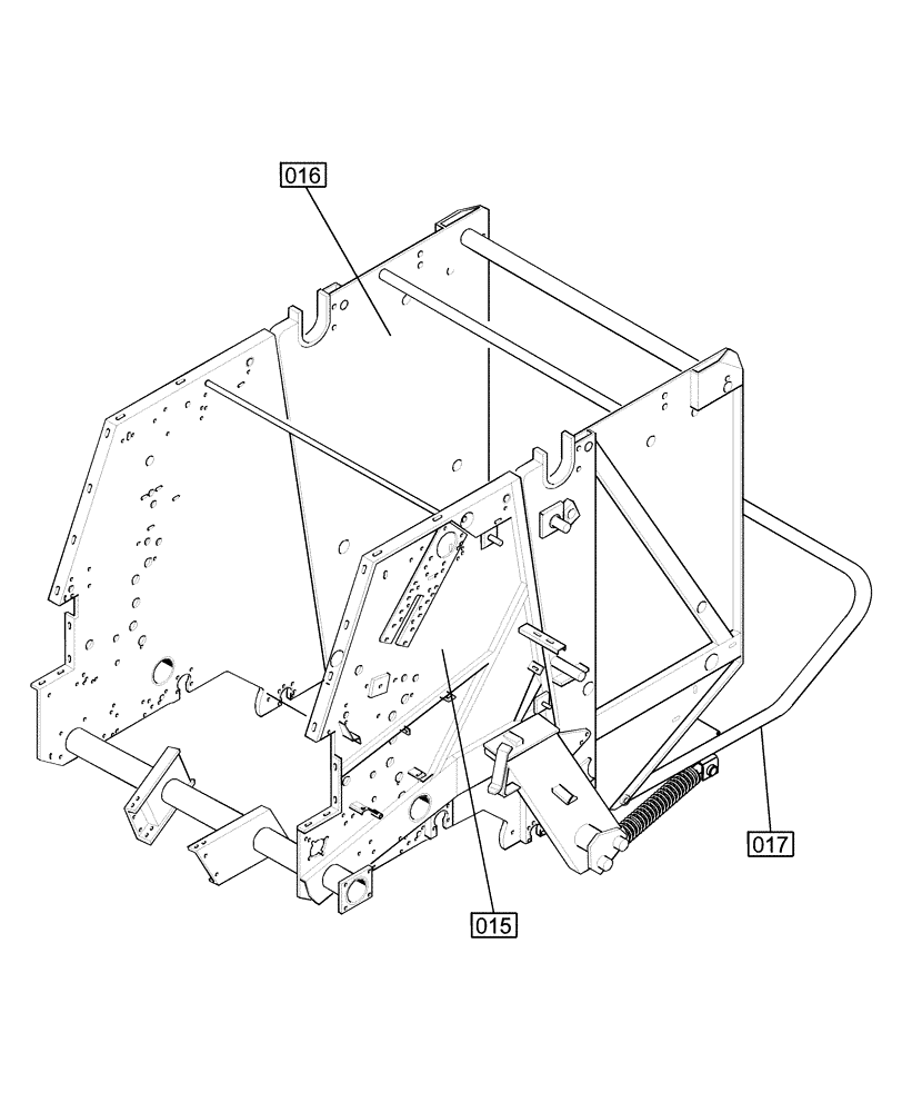 Схема запчастей Case IH RBX451 - (INDEX[3]) - PICTORIAL INDEX, MAIN FRAME, TAILGATE & BALE EJECTOR, FIG.015 - 017 (00) - GENERAL & PICTORIAL INDEX