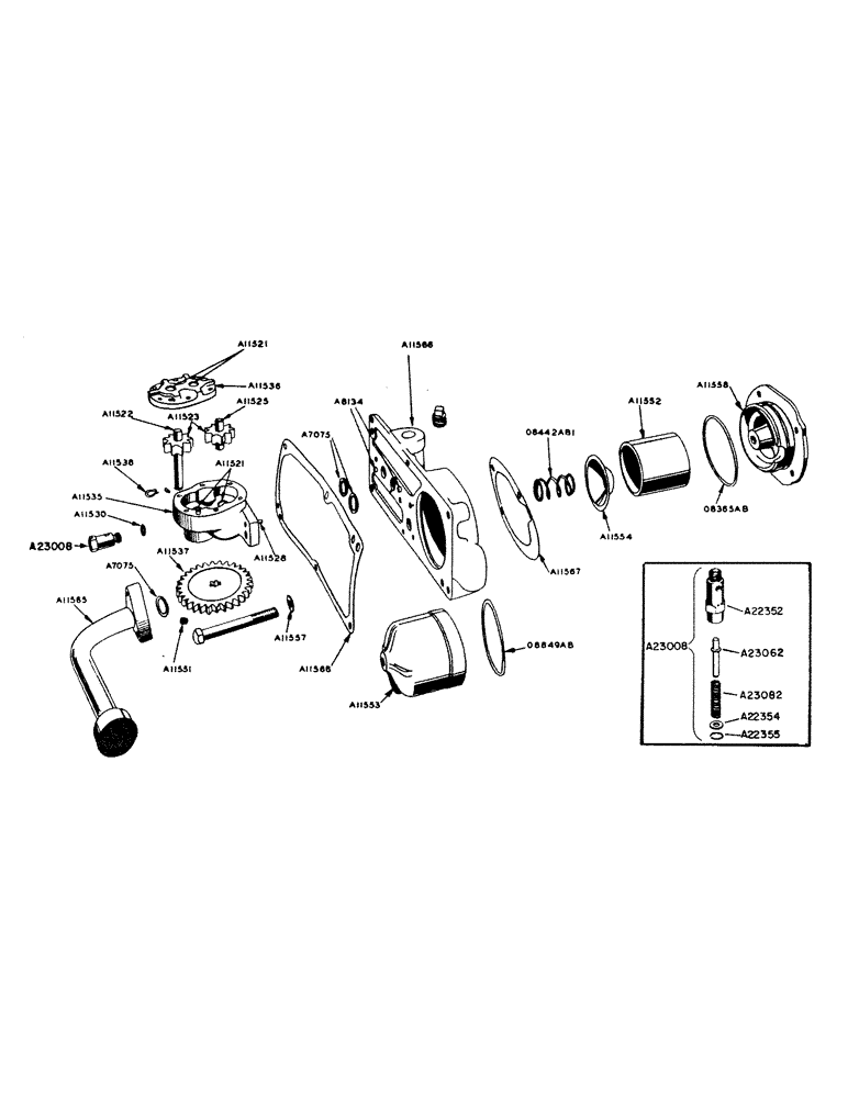 Схема запчастей Case IH 800 - (108) - CONVERTER OIL PUMP, MANIFOLD AND FILTER, "800" SERIES (06) - POWER TRAIN