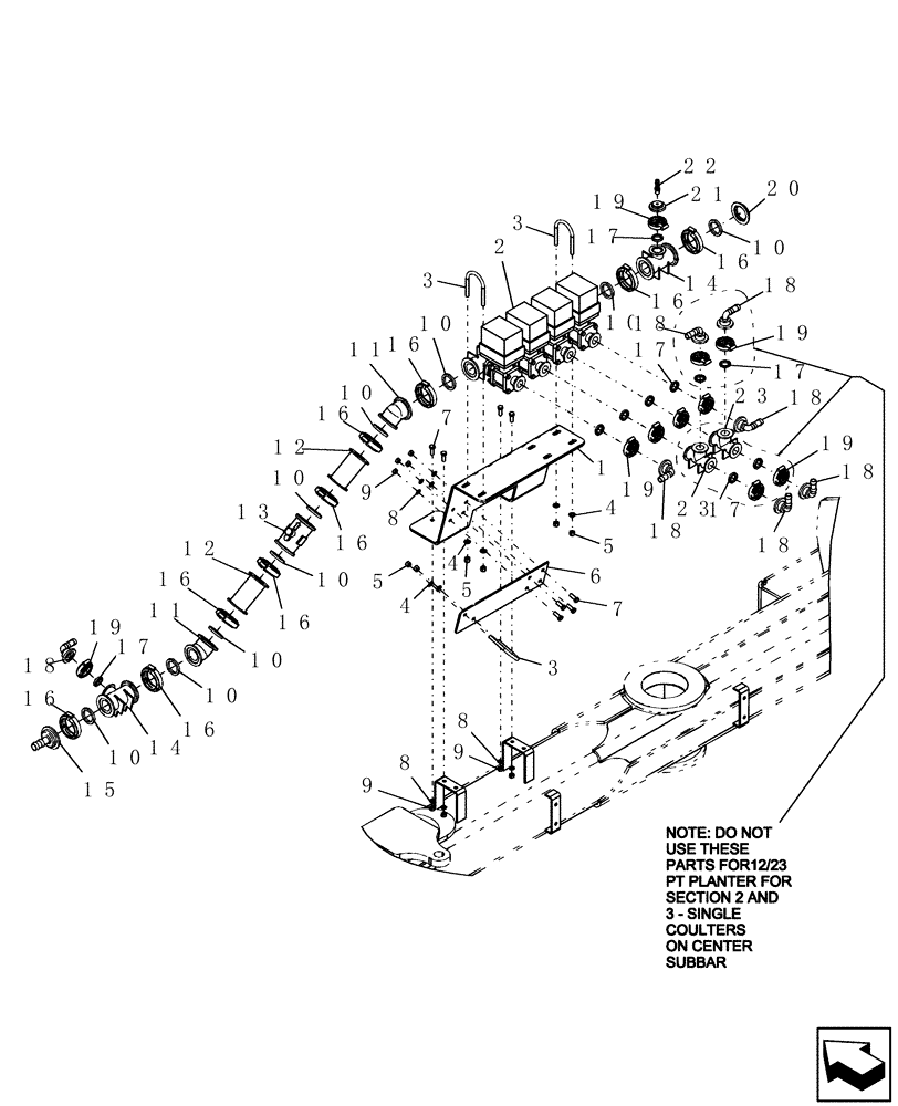 Схема запчастей Case IH 1200PT - (L.40.A[11]) - LIQUID FERTILIZER SYSTEM W/TRACTOR MOUNTED TANKS - FITTINGS & VALVES 12/23 ROW, 16/31 ROW & 24 ROW L - Field Processing