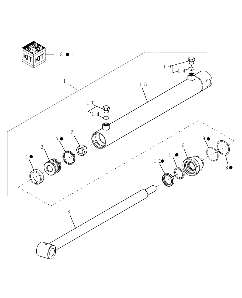 Схема запчастей Case IH LX330 - (005) - BUCKET CYLINDER (35) - HYDRAULIC SYSTEMS