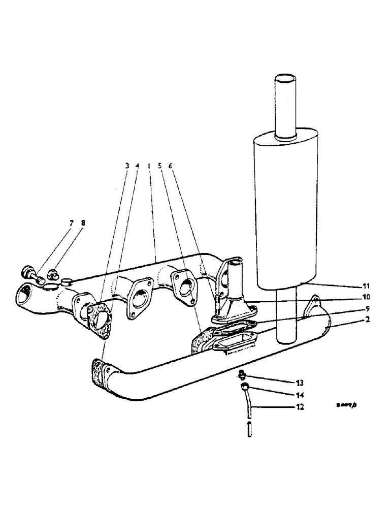 Схема запчастей Case IH 1200 - (021) - MANIFOLDS (01) - ENGINE