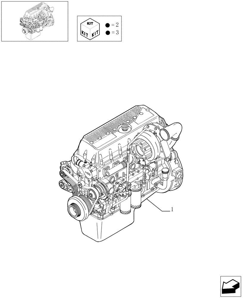 Схема запчастей Case IH F3AE0684E B002 - (0.02.1[01]) - ENGINE ASSY (504003648) 