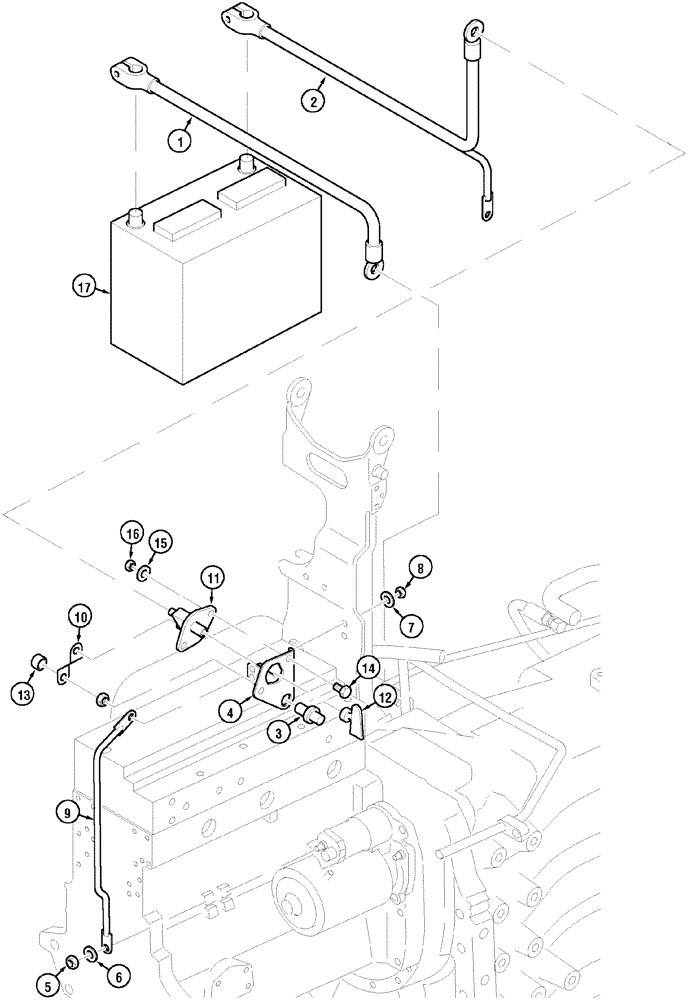 Схема запчастей Case IH CX100 - (04-33) - BATTERY AND CABLES (04) - ELECTRICAL SYSTEMS