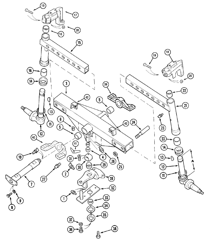 Схема запчастей Case IH MX90C - (05-06) - ADJUSTABLE FRONT AXLE, 2 W.D. (05) - STEERING