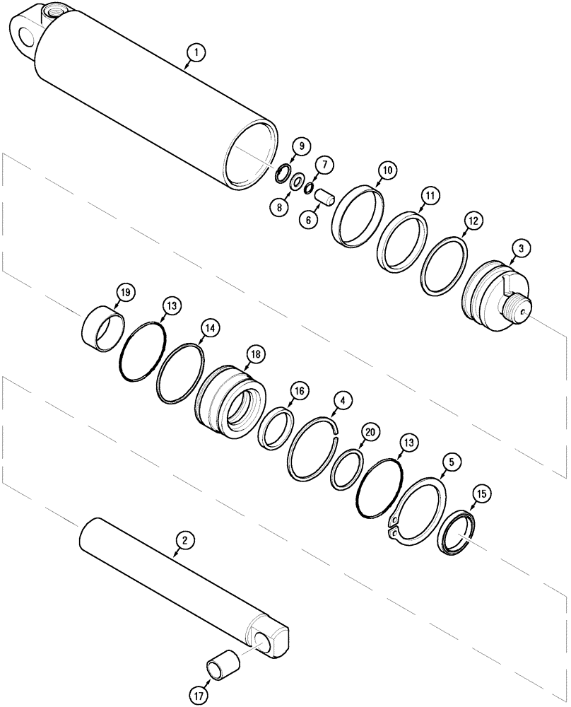 Схема запчастей Case IH MX150 - (08-24) - HITCH CYLINDER ASSEMBLY (35) - HYDRAULIC SYSTEMS