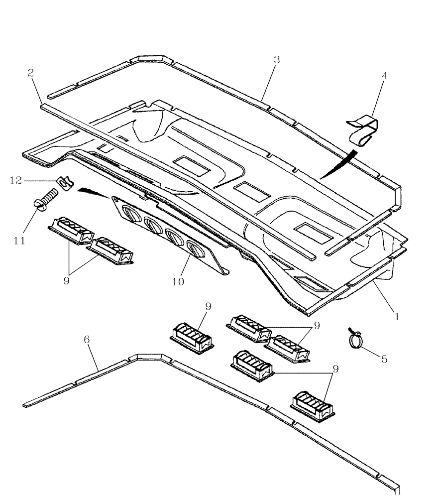 Схема запчастей Case IH 7700 - (A11[11]) - ROOF PANEL Mainframe & Functioning Components