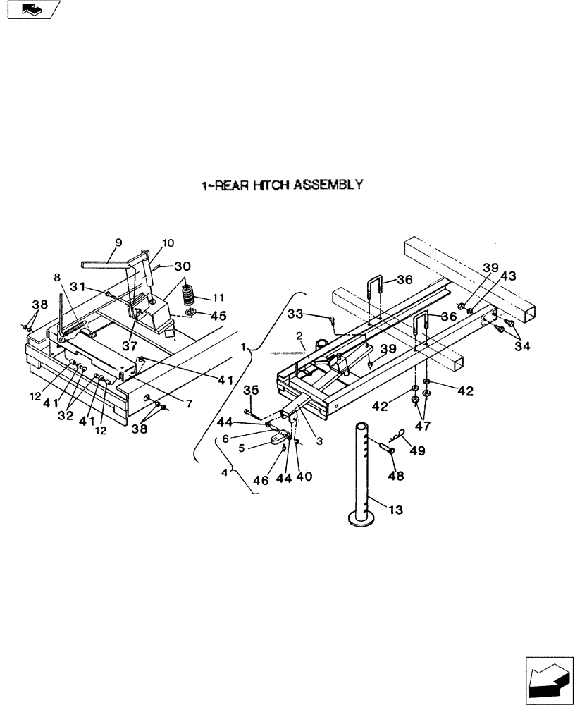 Схема запчастей Case IH 4200 II - (39.110.01) - REAR HITCH ASSEMBLY (39) - FRAMES AND BALLASTING