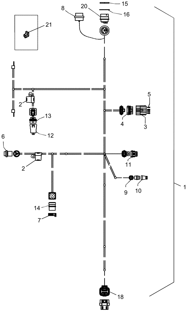 Схема запчастей Case IH 1260 - (55.512.18) - ELECTRICAL - HARNESS, TRACTOR, ISO, 5.8 M 87538537 (55) - ELECTRICAL SYSTEMS