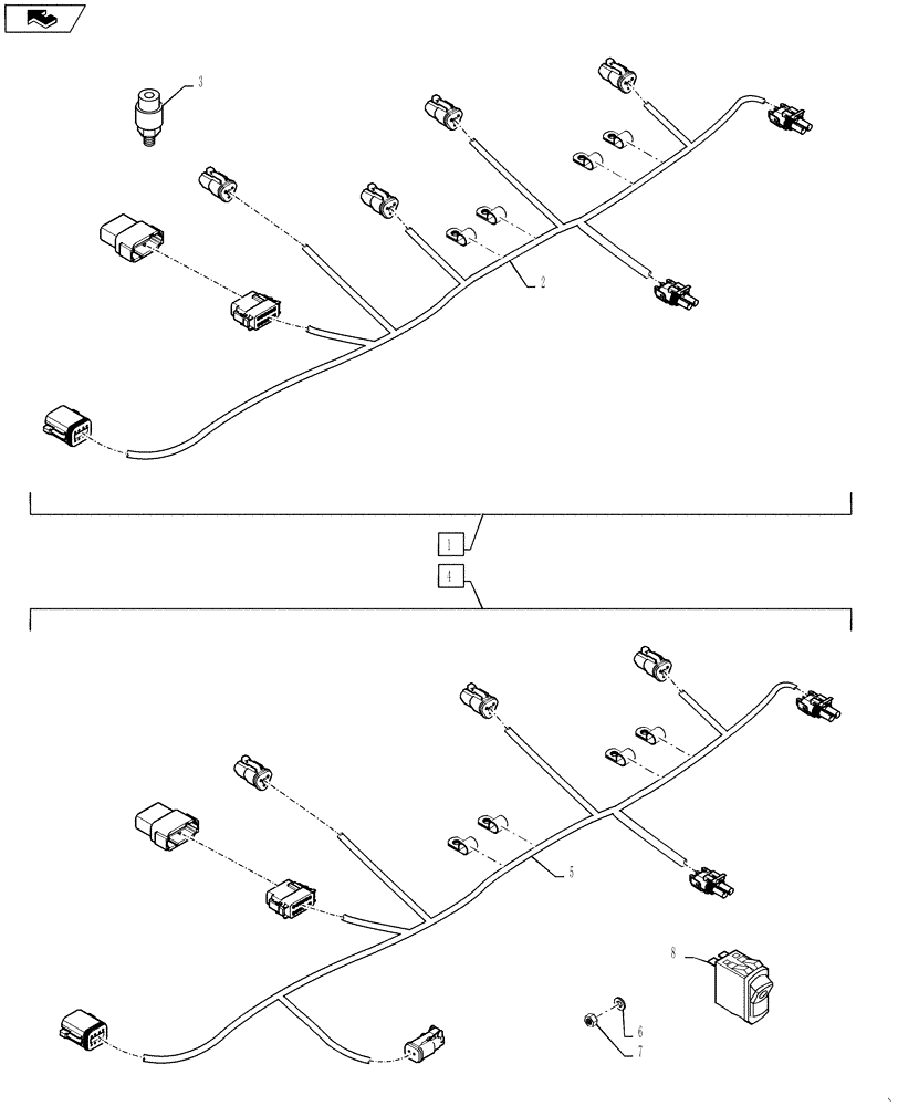 Схема запчастей Case IH 3330 - (55.440.34) - ELECTRICAL GROUP, 7 SECTION, 120’ BOOM (55) - ELECTRICAL SYSTEMS