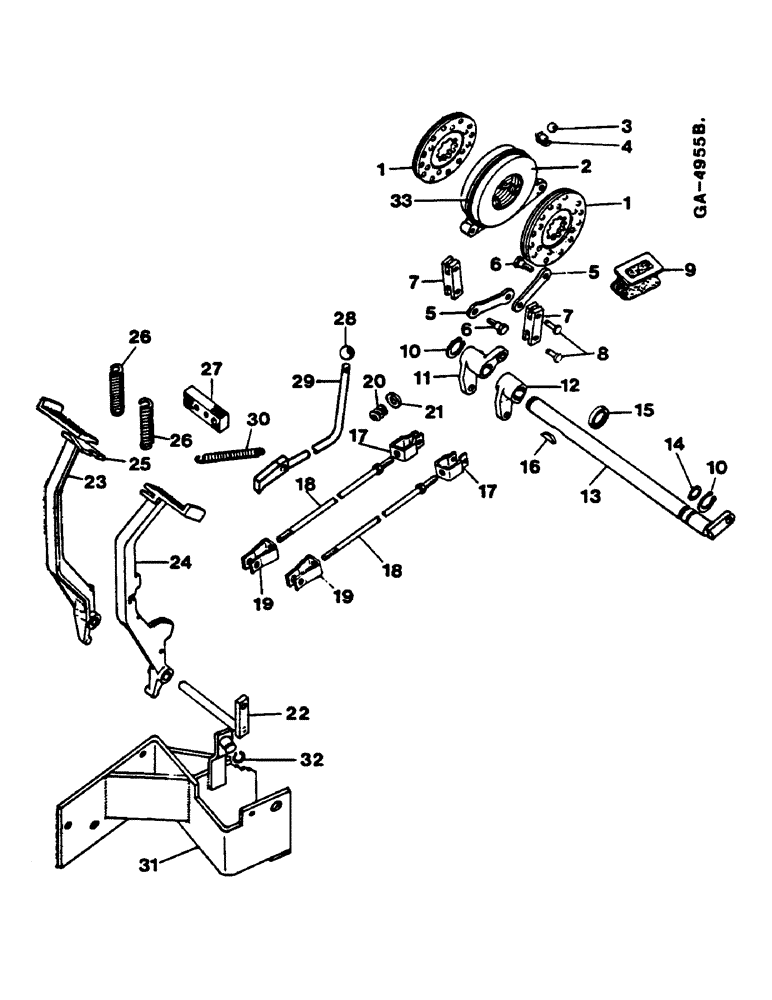 Схема запчастей Case IH 644 - (1C08) - FOOT BRAKE , 664/744/844, IF SO EQUIPPED (5.1) - BRAKES