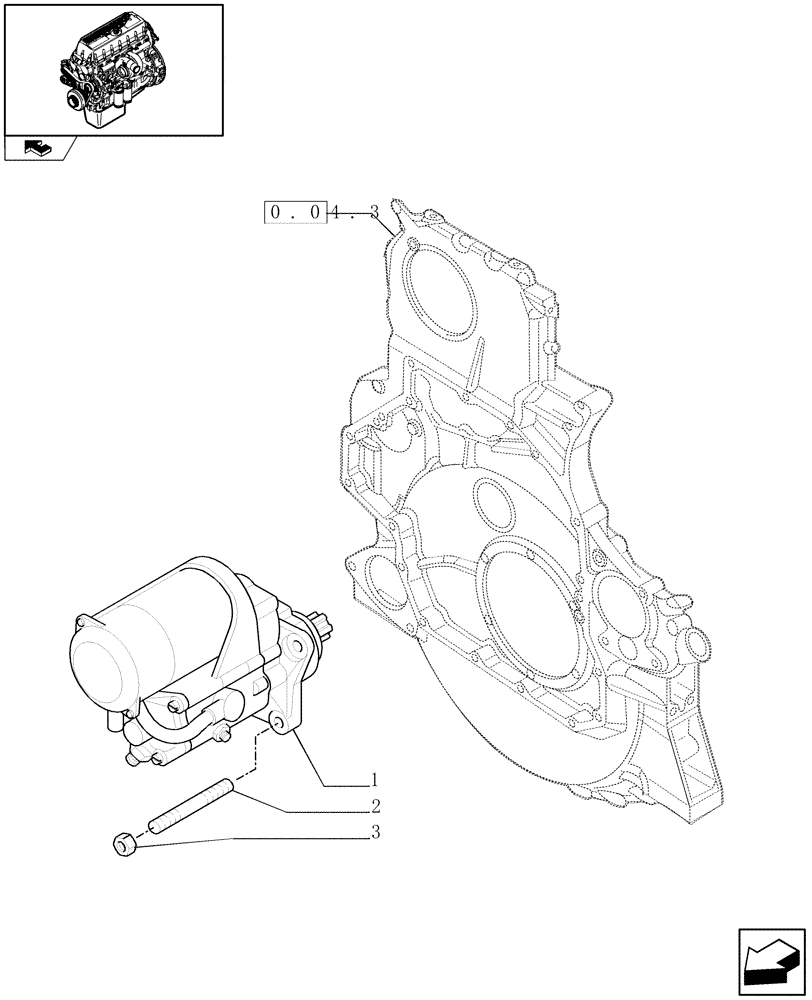 Схема запчастей Case IH F3CE0684A E001 - (0.36.0) - STARTER MOTOR (99488641) 