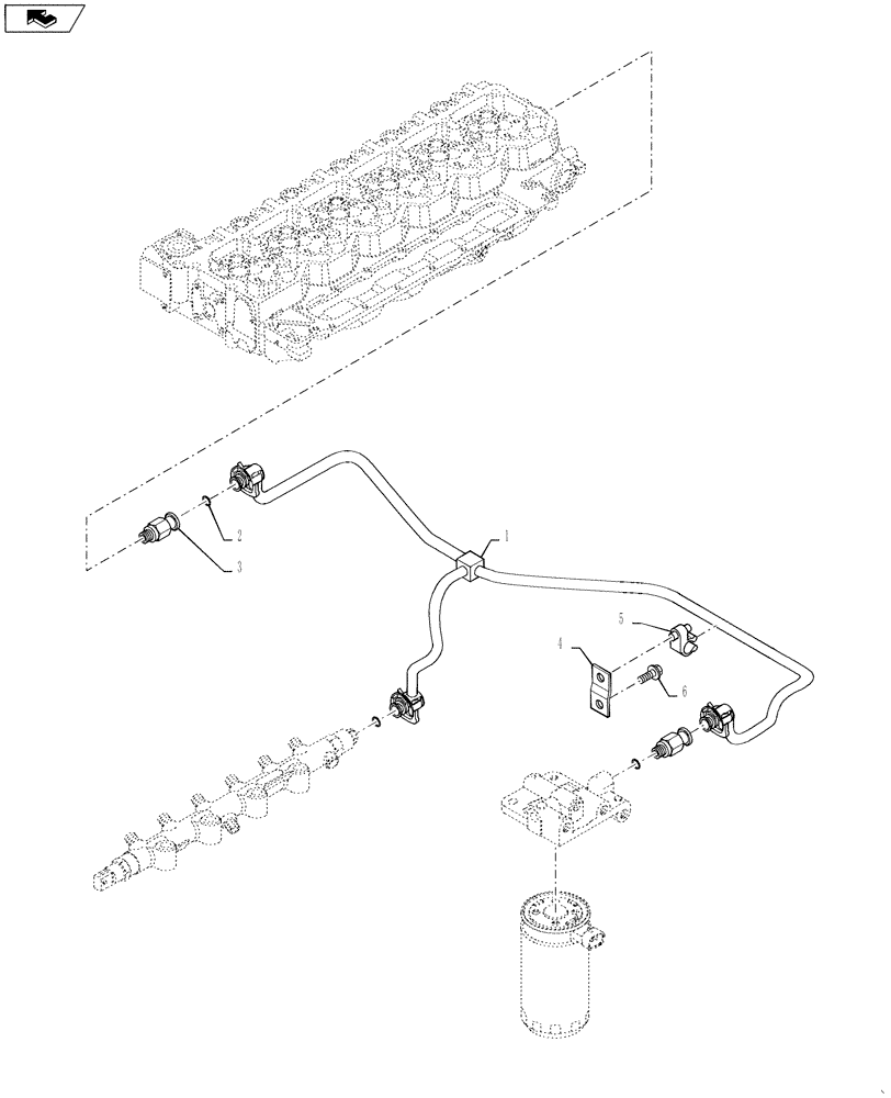 Схема запчастей Case IH 3330 - (10.218.04) - FUEL INJECTION SYSTEM - DRAIN LINE (10) - ENGINE