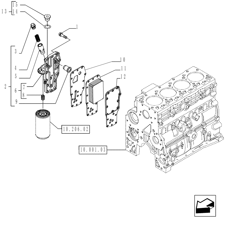 Схема запчастей Case IH P70 - (10.304.03) - HEAT EXCHANGER - ENGINE (10) - ENGINE