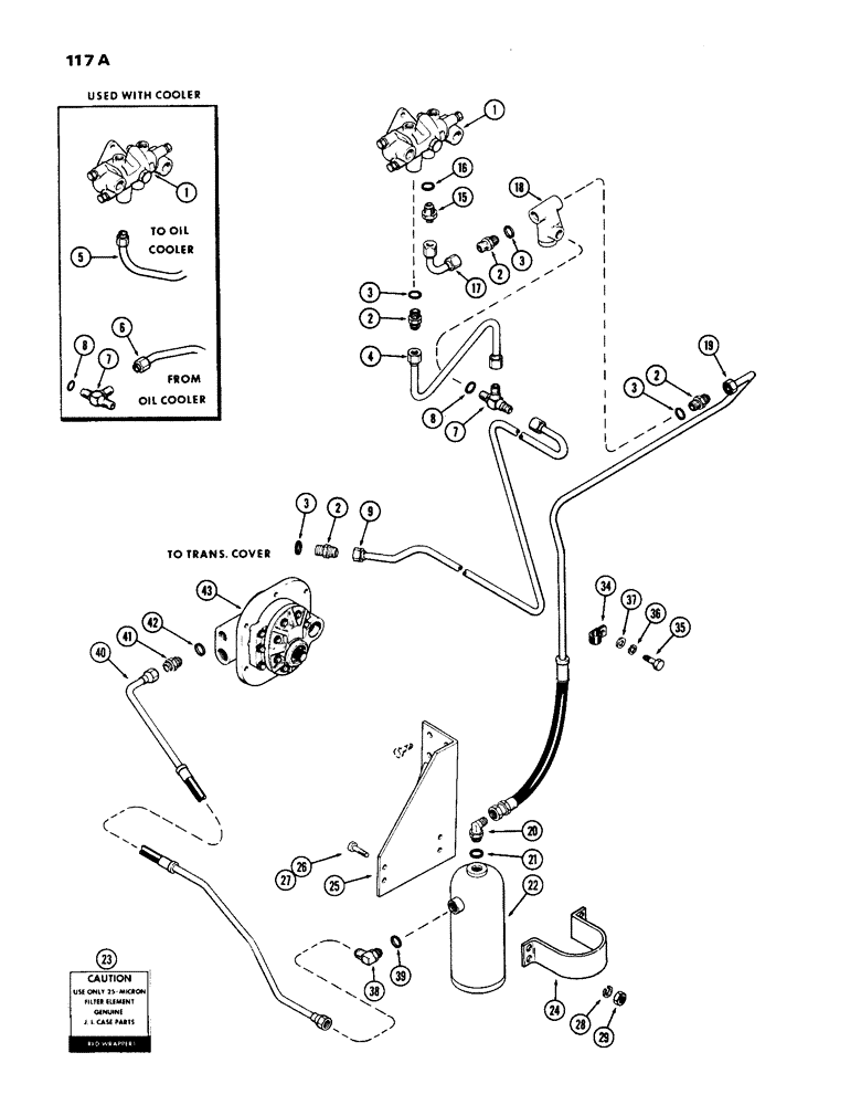 Схема запчастей Case IH 770 - (117A) - HYDROSTATIC STEERING SYSTEM, W/HYDRAULIC BRAKES, POWER SHIFT,USED PRIOR TO TRAC. SER. NO. 8675001 (05) - STEERING