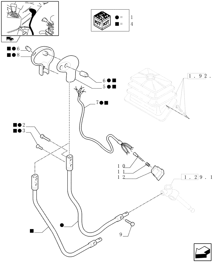 Схема запчастей Case IH FARMALL 95N - (1.92.29/03[02]) - 32X16 HI-LO AND POWER SHUTTLE TRASMISSION WITH POWER CLUTCH - W/CAB - END YR 25-JUN-2012 (VAR.330273) (10) - OPERATORS PLATFORM/CAB