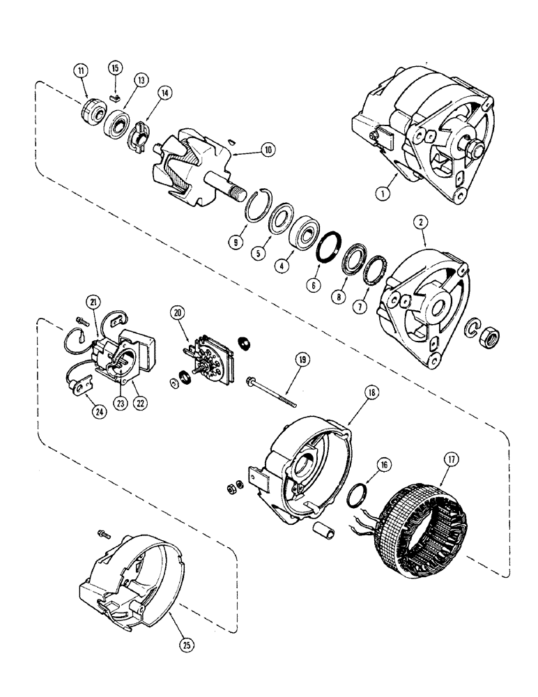 Схема запчастей Case IH LUCAS - (02) - K964150 ALTERNATOR, LUCAS NUMBER 23774, MODEL 17ACR 