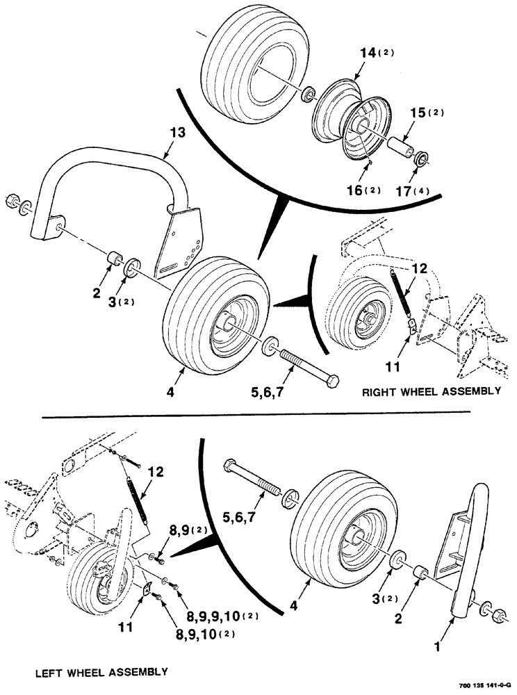 Схема запчастей Case IH RS561 - (03-010) - PICKUP GAUGE WHEEL AND SUPPORT ASSEMBLIES Pickup