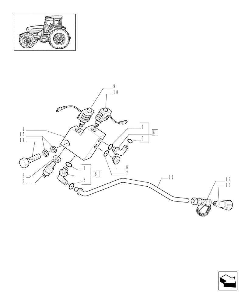 Схема запчастей Case IH MXM190 - (1.82.713/06[03]) - (VAR.418/1) TRAILER BRAKE VALVE FOR LOAD SENSING CLOSED CENTRE (CCLS) - ITALY (07) - HYDRAULIC SYSTEM