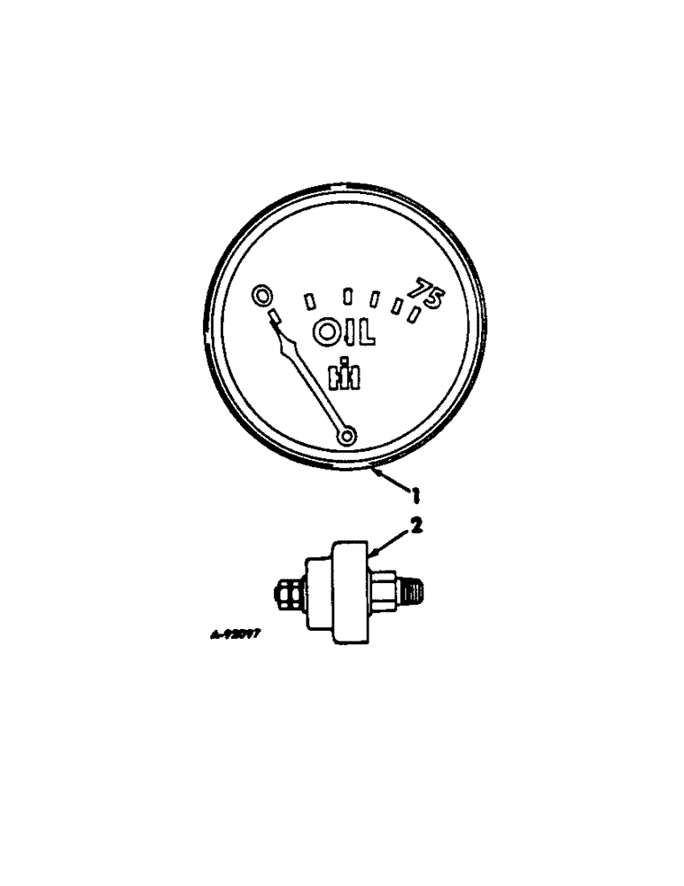 Схема запчастей Case IH C-291 - (D-44[A]) - OIL GAUGE AND OIL PRESSURE SWITCH 