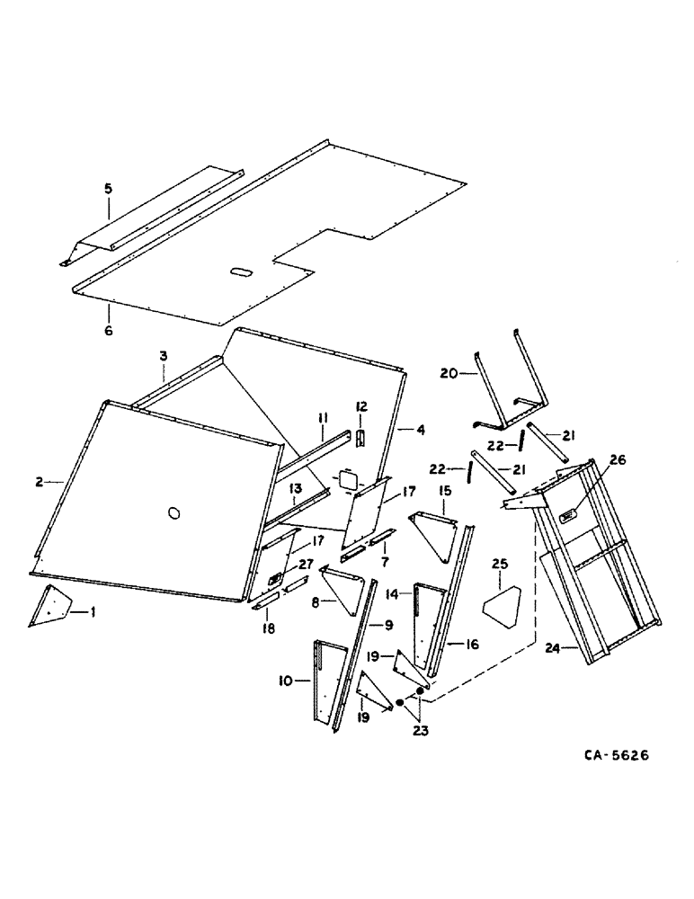 Схема запчастей Case IH 1440 - (20-03) - SEPARATOR, SEPARATOR HOOD AND SERVICE LADDER, S/N 2388 AND BELOW Separation