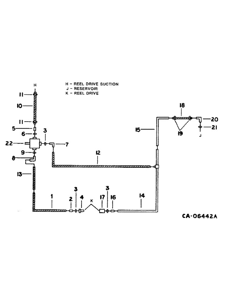 Схема запчастей Case IH 1460 - (10-18) - HYDRAULICS, REEL DRIVE DIAGRAM, S/N 22001 THRU 52000 (07) - HYDRAULICS