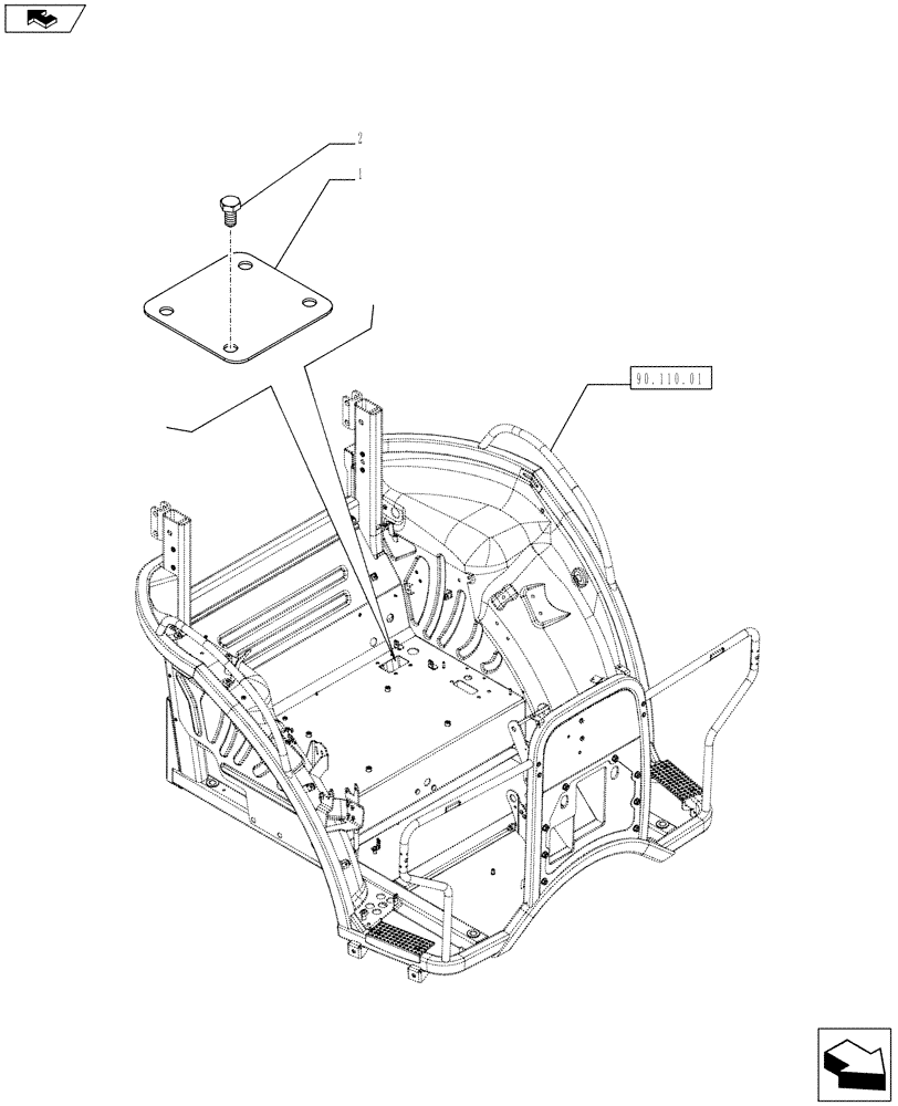 Схема запчастей Case IH FARMALL 75C - (33.110.0202) - LESS HANDBRAKE LEVER - NAR - L/CAB (33) - BRAKES & CONTROLS