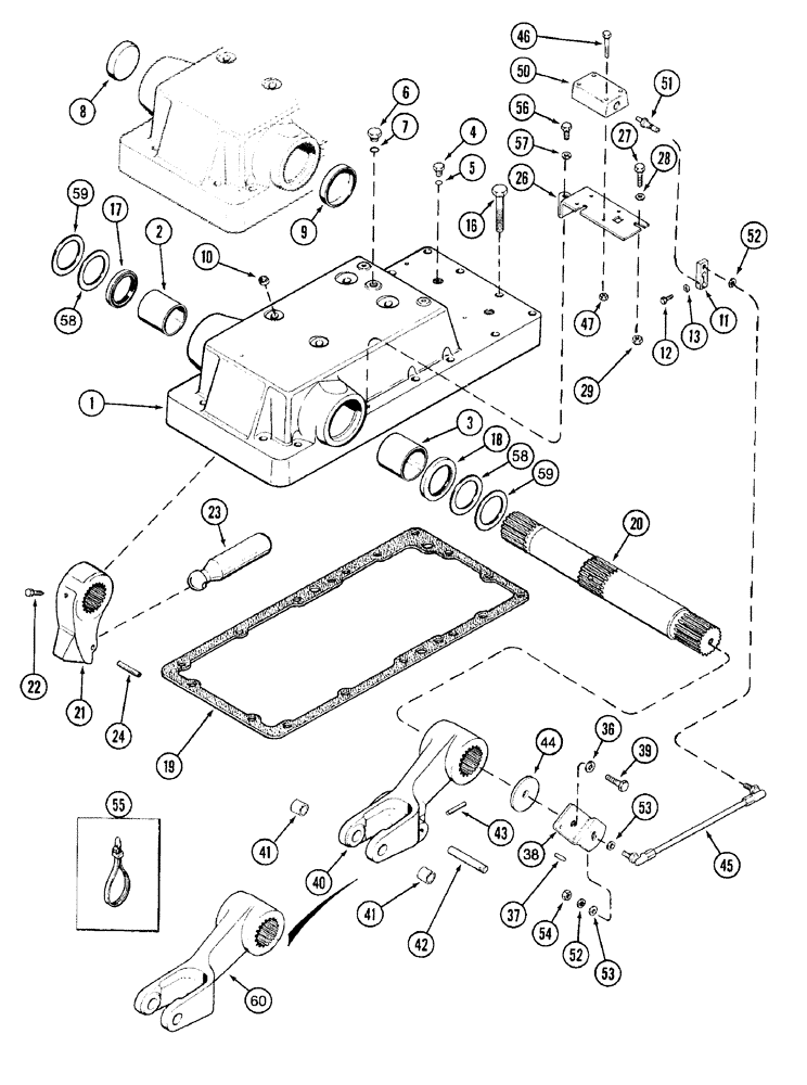 Схема запчастей Case IH 7220 - (9-002) - HITCH ROCKSHAFT (09) - CHASSIS/ATTACHMENTS