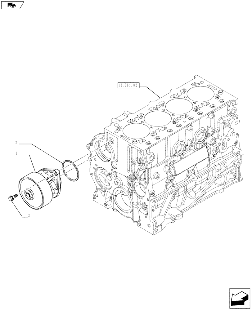 Схема запчастей Case IH FARMALL 75C - (10.402.02) - WATER PUMP (10) - ENGINE