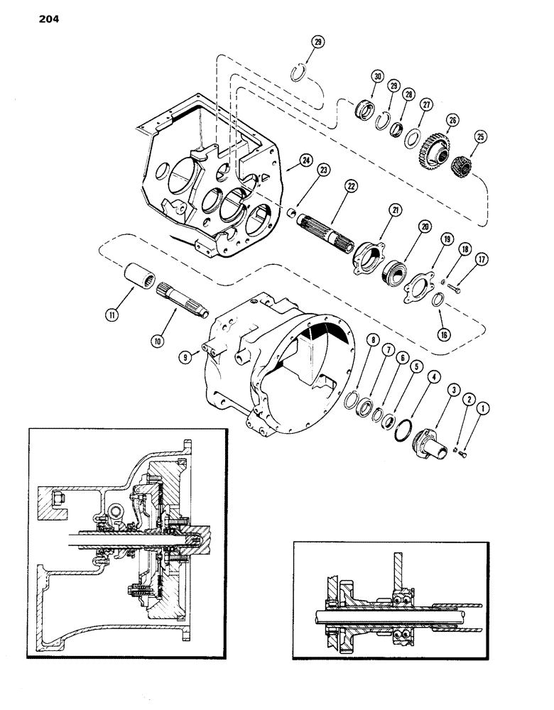 Схема запчастей Case IH 770 - (204) - RANGE SHAFT AND GEARS, MECHANICAL SHIFT (06) - POWER TRAIN