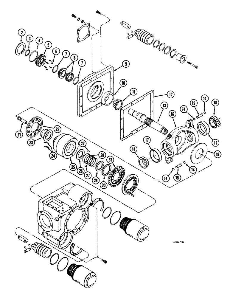 Схема запчастей Case IH 1660 - (6-44) - HYDROSTATIC MOTOR, TWO SPEED, MOTOR BLOCK (03) - POWER TRAIN