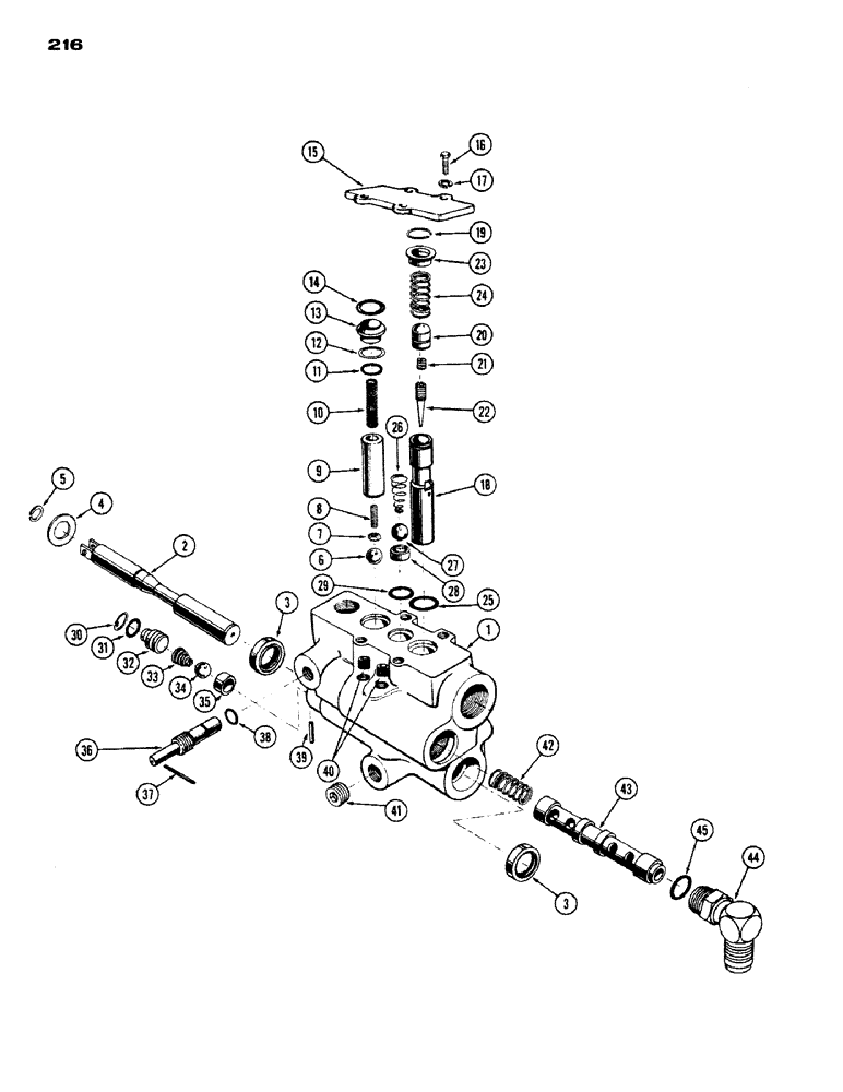 Схема запчастей Case IH 430 - (216) - CONTROL VALVE, DRAFT-O-MATIC (09) - CHASSIS/ATTACHMENTS