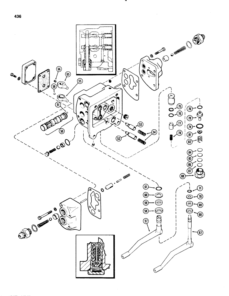 Схема запчастей Case IH 1070 - (0436) - A44745 AUXILIARY VALVE (08) - HYDRAULICS