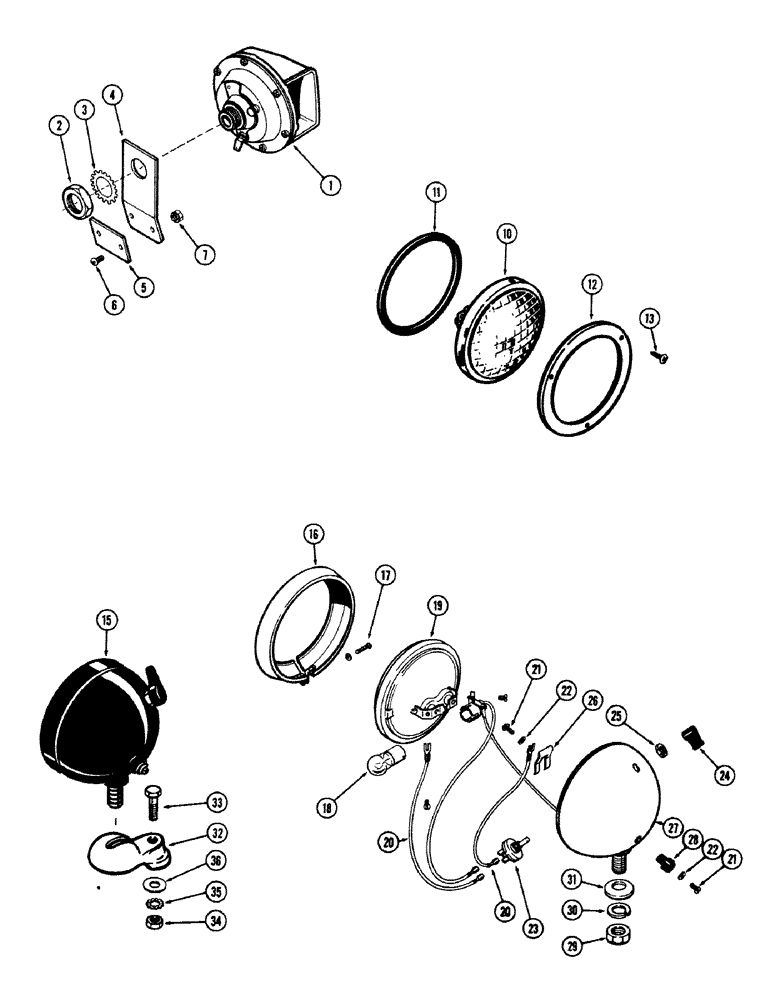 Схема запчастей Case IH M570 - (044) - HORN AND LAMP PARTS (04) - ELECTRICAL SYSTEMS