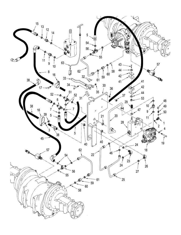 Схема запчастей Case IH STX450 - (07-11[01]) - 500 SERIES AXLE - PARK BRAKE CIRCUIT, WITH DIFFERENTIAL LOCK, ASN JEE0102001, QUADTRAC TRACTOR (07) - BRAKES