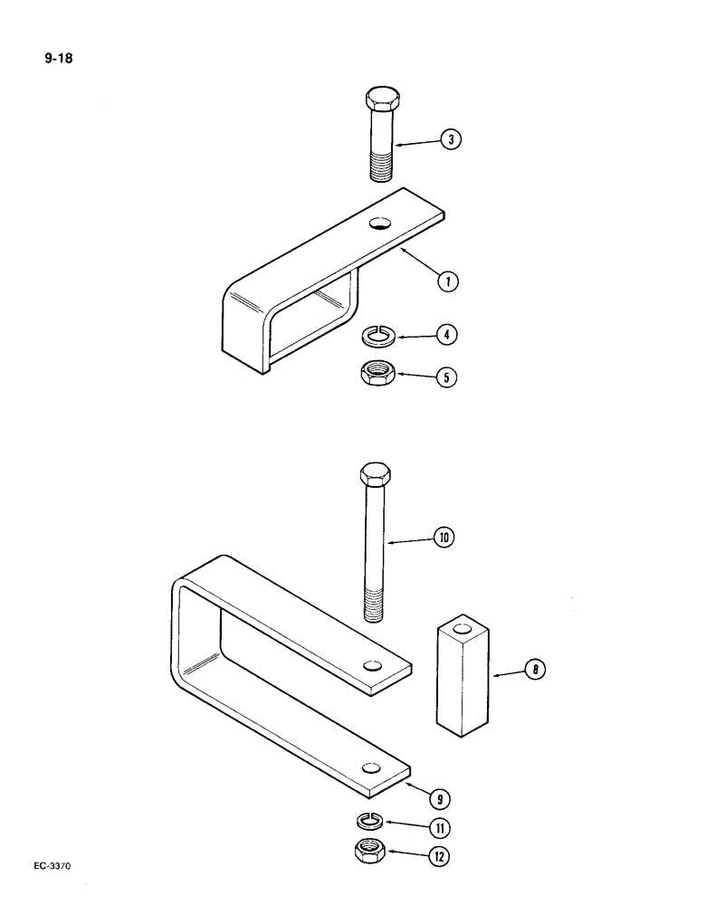 Схема запчастей Case IH 1896 - (9-018) - IMPLEMENT SAFETY CHAIN SUPPORT (09) - CHASSIS/ATTACHMENTS