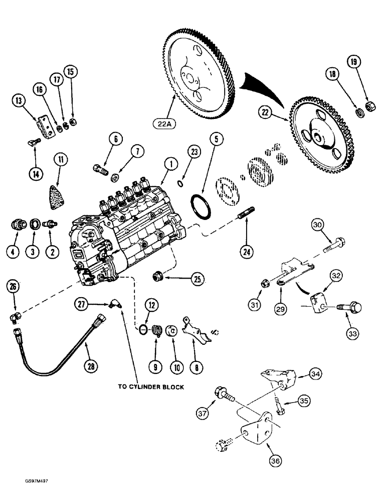 Схема запчастей Case IH 1660 - (3-08) - FUEL INJECTION PUMP AND DRIVE, 6T-830 ENGINE (02) - FUEL SYSTEM