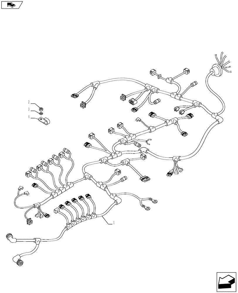 Схема запчастей Case IH PUMA 170 - (55.100.02) - REAR MAIN CABLE (55) - ELECTRICAL SYSTEMS