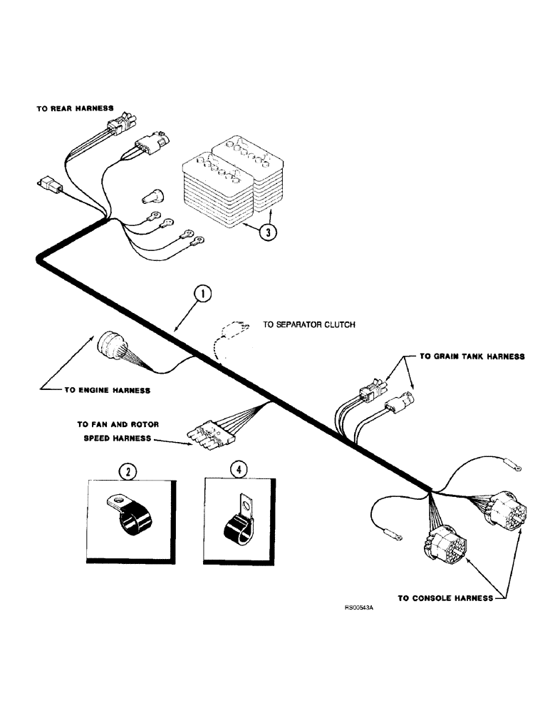 Схема запчастей Case IH 1680 - (4-14) - MAIN CENTER HARNESS (06) - ELECTRICAL